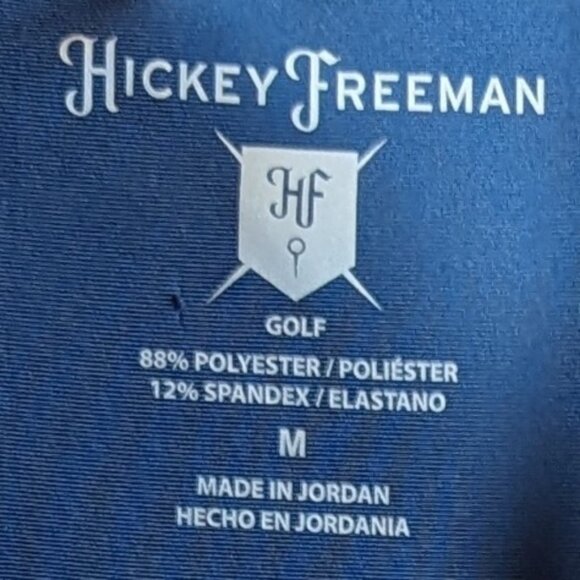 NWT Hickey Freeman Blue Short Sleeve Golf Polo with Geometric Print, size M - Picture 6 of 6